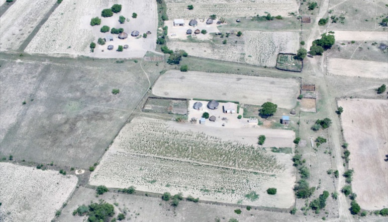 Overhead shot of arid Zimbabwe