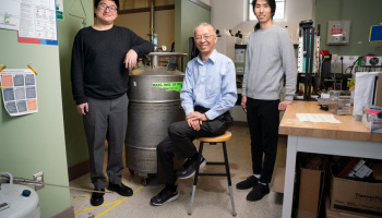 Gang Chen, pictured in center. Chen stands with authors Guangxin Lv, on left, and James Zhang. Author Yaodong Tu is not pictured.