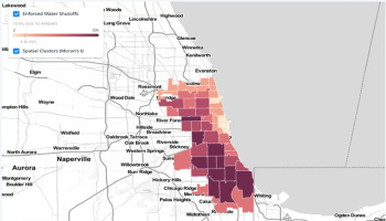 Map of different levels of water insecurity in city