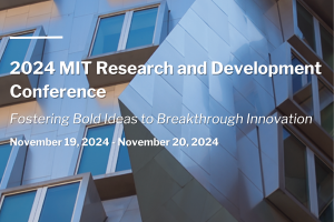 An event poster for, "2024 MIT Research and Development Conference," which is scheduled for November 19-20, 2024.