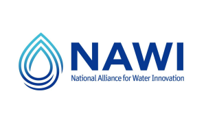 NAWI in bold blue letters with a water droplet to its left