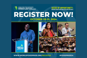 An event poster for the "2024 Borlaug Dialogue", which is scheduled for October 29-31, 2024.