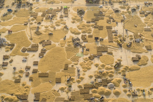 Photo of an open-air grain market