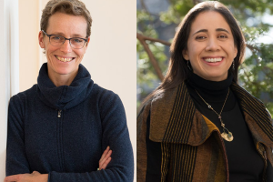 Two portraits of two individuals side-by-side. 