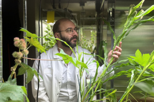 Giorgio Rizzo surrounded by plants