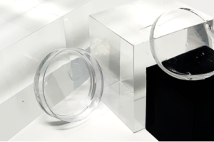 round pieces of hydrogel on a white background