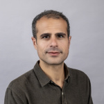 Headshot of Ali Aouad in a brown shirt against a gray background
