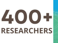 A graphic that 400 researchers in brown 
