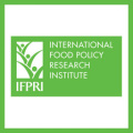a white graphic with a light green border and a green rectangle in the middle reading "International Food Policy Research Institute"